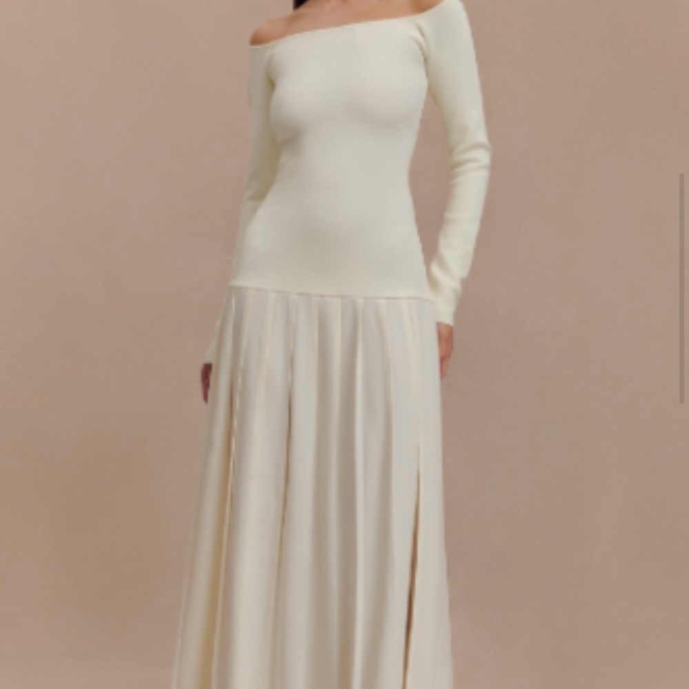 Meshki Presley Knit Off Shoulder Maxi Dress